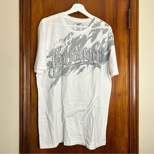 Billabong Gray White Graphic T-Shirt Short Sleeve Large Streetwear Y2K Grunge